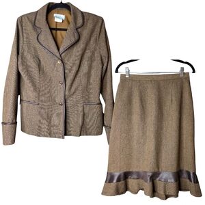 Bantry Bay Brown Skirt Set with Trim